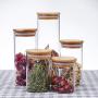 Hemoton Glass Food Jar With Lid, Clear Canister Container Kitchen Food Containers For Kitchen Storage, For Grains, Seeds, Coffee, Flour, Sugar,Tea Coffee Spice Candy(1800ml)