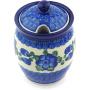 Polish Pottery Jar with Lid with Opening 5-inch Blue Poppies