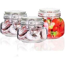 XSWZAQ Glass bottle 3 piece set glass sealed jar bubble passion fruit lemon honey bottle jam jar enzyme bottle storage tank