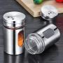 UPKOCH Seasoning Bottle Shaker Spice Bottle Airtight Spice Storage with Top Rotatable Stainless Steel Jar Adjustable Condiment Bottle (3pcs 100ML)