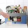 Étagère à épices LYNNTLJ, détachable, pour cuisine, organise vos pots et bouteilles d'épices, gain de place/Bleu / 42x21,5x20,5cm