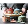 Japanese Retro Flower Pattern Sugar Bowl Sugar Dispenser Salt Pepper Storage Jar Pot Container Seasoning Pot Holder with Lid and Spoon for Home Kitchen,5.4 Oz, Green