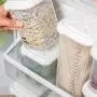 5 Volumes Plastic Sealed Cans Kitchen Storage Box Transparent Food Canister Keep Fresh Clear Container Jar,B