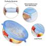 LZSDLP 6 PCS Magic Silicone Stretch Lids, Reusable Bowl Lids Food Cover Wrap, BPA-Free Food Storage Cover for Platters, Dishes, Jars, Bowls, Pot and Fruits (White)