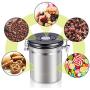 DEBON Airtight Coffee Canister, Stainless Steel Container for the Kitchen, Coffee Ground Vault Jar With One Way Co2 Valve And Scoop, Tea Coffee Sugar storage, Extra Coffee Spoon, 16 oz