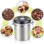 DEBON Airtight Coffee Canister, Stainless Steel Container for the Kitchen, Coffee Ground Vault Jar With One Way Co2 Valve And Scoop, Tea Coffee Sugar storage, Extra Coffee Spoon, 16 oz DEBON Airtight Coffee Canister, Stainless Steel Container for the Kitchen, Coffee Ground Vault Jar With One Way Co2 Valve And Scoop, Tea Coffee Sugar storage, Extra Coffee Spoon, 16 oz
