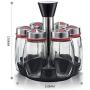 DUDDP Storage Spice lar set Spice Racksalt and pepper mill set spice jar rack Rotatable Kitchen Accessories - Black,Multi-Function Rack for Kitchen, Storage Rack (Color : Red)