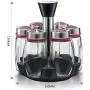Schwarzes DUDDP Speicherregal Set Spice Racks Salz- und Pfeppermühle Set Gewürzglasregal Rotationsregal Küchenzubehör – Multifunktionales Regal für Küche, Lagerregal (Farbe: Rot)