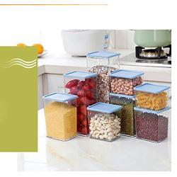 Tree House Food Storage canisters with lid, Square Plastic Sealed jar Versatile Grain Dispenser-D