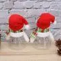 NUOBESTY 5er Weihnachtsplastik Klarsicht Glasbehälter Geschenkhalter Dose Xmas Dekoration (Arbeiter)