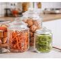 WH- Kitchen Transparent Lead-free Glass Storage Container Storing Tank Storing Tank Cereals Classified Jam Jars Jar Coffee Beans (Color : Style 2, Size : 700ML)