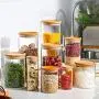 Bouteilles en verre étanches, Réservoirs de stockage de céréales pour la cuisine et la maison, un ensemble de 4. Bouteilles en verre étanches, Réservoirs de stockage de céréales pour la cuisine et la maison, un ensemble de 4.
