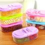 Meiyiu Food Storage Box Double Grids Kitchen Food Storage Box Cereal Container Kitchen Supplies Pink