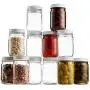Glasen Tiegel (12er Pack) – 250 ml Standardflugel Glaskonservatieriegel mit Metalldeckel für Konserven, Marmelade, Saft und Trockenprodukten, Klar