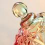HOUSIYU Candy Jar Diamond Cut Face Colorful Glass Storage Jar Cookie Jar with Crystal Lid, Wedding Candy Buffet Container, Crown