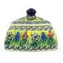 Polish Pottery 4-inch Jar with Lid made by Ceramika Artystyczna (Copper Rose Meadow Theme) Signature UNIKAT + Certificate of Authenticity