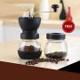 Xigeapg Manual Coffee Grinder with Storage Jar,Soft brush, Conical Ceramic Burr Quiet and Portable