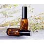 2Pack Amber Glass Pump Press Jar Pot Bottles Dispenser Container For Makeup Foundations Cosmetic Travel Lotion Serums Face Cream (15ml /0.5oz)