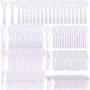 Cosmetic Spatulas, YGDZ 140pcs Disposable Spatula Makeup Frosted Tip Curved Facial Cream Mask Spatulas, White