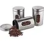 Homiu Silberne Kaffeepulver- und Teesüßstoffbehälter Set 3er-Set