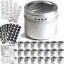 24 Boîtes à Épices Magnétiques & 2 Types d'Étiquettes à Épices, Authentique par Talented Kitchen. 24 Récipients de Rangement à Épices, avec Couvercle Fenêtre et Versage. 113 Adhésifs Transparents & 126 Étiquettes Tableau Blanc. Support Magnétique sur Réfr 24 Boîtes à Épices Magnétiques & 2 Types d'Étiquettes à Épices, Authentique par Talented Kitchen. 24 Récipients de Rangement à Épices, avec Couvercle Fenêtre et Versage. 113 Adhésifs Transparents & 126 Étiquettes Tableau Blanc. Support Magnétique sur Réfr