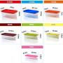 uirend Rectangular Crisper Boxes - 7PCS Storage Jars Rainbow Plastic Tubs Microwave Freezer Box Ideal for Lunches and Meal Prep