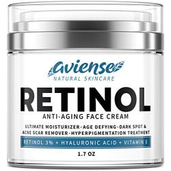 Anti-Aging Retinol Cream for Face with Hyaluronic Acid 3% - Wrinkle Cream for Face - Made in USA - Facial Moisturizer & Dark Spot Remover for Face - Retinol & Collagen Cream for Fine Lines