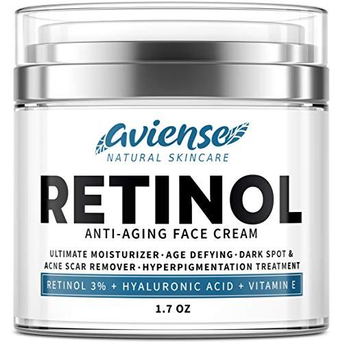 Anti-Aging Retinol Cream for Face with Hyaluronic Acid 3% - Wrinkle Cream for Face - Made in USA - Facial Moisturizer & Dark Spot Remover for Face - Retinol & Collagen Cream for Fine Lines