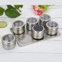 DUDDP Storage Spice lar set Stainless Steel Spice Jars Storage Containers Set Spice Seasoning Boxes 12 - Piece Set Magnetic Portable Spice Tins Set,for barbecue/restaurant/kitchen, etc,Kitchen supplie