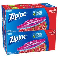 Ziploc Storage Bags, Gallon, 4 Pack, 30 ct (120 Total Bags)