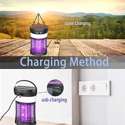 Bug Zapper, Anysun Electric Mosquito Killer Lamp with Solar and USB Rechargeable Battery, Portable Waterproof IP66 Insect Pest Trap with 3 Lighting Modes for Camping, Hiking, Backyard and Traveling