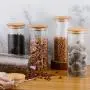 Bocaux en verre, contenants de cuisine étanches, pour stockage des grains de café/thé/céréales/avoine Bocaux en verre, contenants de cuisine étanches, pour stockage des grains de café/thé/céréales/avoine