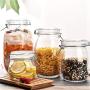 Yl Ly Square Glass Sealed Canister Storage Jar Candy Bottle Dried Fruit Snack Glass Jar With Scale Square 1000Ml