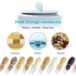 Luftdichte Kugelförmige Lebensmittelbehälter mit Deckeln, Kleine Keramik-Kaffeetiegel für Küche, Rustikaler Wohnkultur, Speicherausstattung für Pantry, Tee, Snacks, Zucker, Kaffee, Gewürze, 500ml (Farbe: Blau)