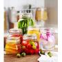 XSWZAQ Glass bottle 3 piece set glass sealed jar bubble passion fruit lemon honey bottle jam jar enzyme bottle storage tank