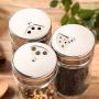 Glass Spice Storage Bottle Shaker Seasoning Jars BBQ Cooking Herbs Container Organizer Kitchen Gadgets Accessories Supplies Glass Airtight Food Storage Containers
