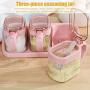Kitchen Seasoning Storage Box,3PCS Wall Hanging Wheat Straw Seasoning Glass Container for Kitchen,Handle Condiment Boxes-Seasoning Box Jar Condiment Transparent Storage Container-Cruet