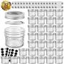 VERONES Mason Jars Canning Jars, 4 OZ Jelly Jars With Regular Lids and Bands, Ideal for Jam, Honey, Wedding Favors, Shower Favors, Baby Foods, DIY Magnetic Spice Jars, 32 PACK,Extra 32 Lids