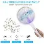 Électrochoc Bug Zapper Racket 1 Pack, Lampe-Piège à Moustiques 3 en 1 avec Raquette, Rechargeable USB, Piège à Insectes Intérieur/Extérieur, Grille en Maille 3 Couches Électrochoc Bug Zapper Racket 1 Pack, Lampe-Piège à Moustiques 3 en 1 avec Raquette, Rechargeable USB, Piège à Insectes Intérieur/Extérieur, Grille en Maille 3 Couches