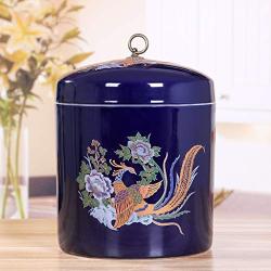 Home Décor Ceramic Tea Jar Sealed with Lid Sugar Storage Tank Kitchen Decoration Accessories Ceramic Jar Decorative Accessories (Color : Blue, Size : 181825cm)