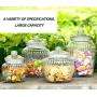 JACKBAGGIO 4pcs New Home Kitchen Sealed Glass Jar With Lid High Capacity Transparent Assorted Collection Of Creative Condiment Bottle Food Milk Powder Can (600ml)
