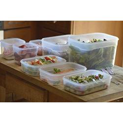 Lasting Freshness Vacuum Seal Food Storage Containers - Deep Freezer Food Sealer - Hand Held Vacuum Food System - Quick Seal Marinator - Rectangle - 19Pc - Green Color