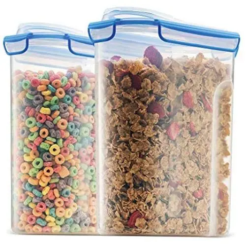 Ensemble de Rangement pour Céréales Extra Grande Taille [2pk, 168oz-21cup] Couvercles en Silicone Scellés Airtight - Conservation de la Fraîcheur - Récipients de Rangement pour Céréales, Farine, Sucre, Riz, etc.
