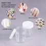 PH PandaHall 10 pcs 120ml(4 Oz) Empty Clear Plastic Slime Storage Favor Jars Wide-Mouth Sample Containers Round Cosmetic Travel Pot with White Screw Cap Lids for Beads Jewelry Make Up Nails Art