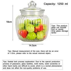 PPLK Glass Storage Tank Kitchen Transparent Dried Fruit Miscellaneous Grains Jar Tea Storage Bottle Food Sealed Cans,Clear,M