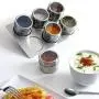BESTOMZ Spice Jars Stainless Steel Storage Jars 6pcs Small Bottles and Rack BESTOMZ Spice Jars Stainless Steel Storage Jars 6pcs Small Bottles and Rack