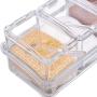 Mydio Clear Seasoning Rack Spice Pots - 4 Piece Acrylic Storage Container Condiment Jars - Cruet with Cover and Spoon