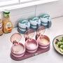 Kitchen Spice Jars, Household 3 Pcs Plastic Food Storage Containers Portable Spice Jar Set With Lids Spoon And Tray -green