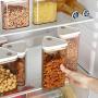 Plastic Airtight Food Containers With Triangular Seal Cover And Silicone Plug,Airtight Food Storage Canister Stackable,For Dry Goods, Coffee Beans Etc,Beautiful And Practical,Multifunction,400ML