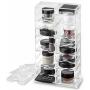 byAlegory Acrylic Makeup Stand Organizer w/ Removable Dividers 20 Space Storage for Pigment, Pots, Eyeshadows Designed To Stand & Lay Flat - Clear